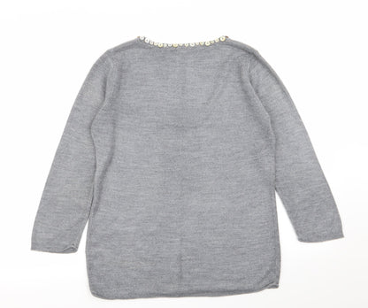 Womens UK Size 12 Per Una Grey Pullover Jumper