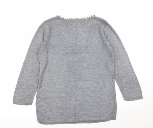 Womens UK Size 12 Per Una Grey Pullover Jumper