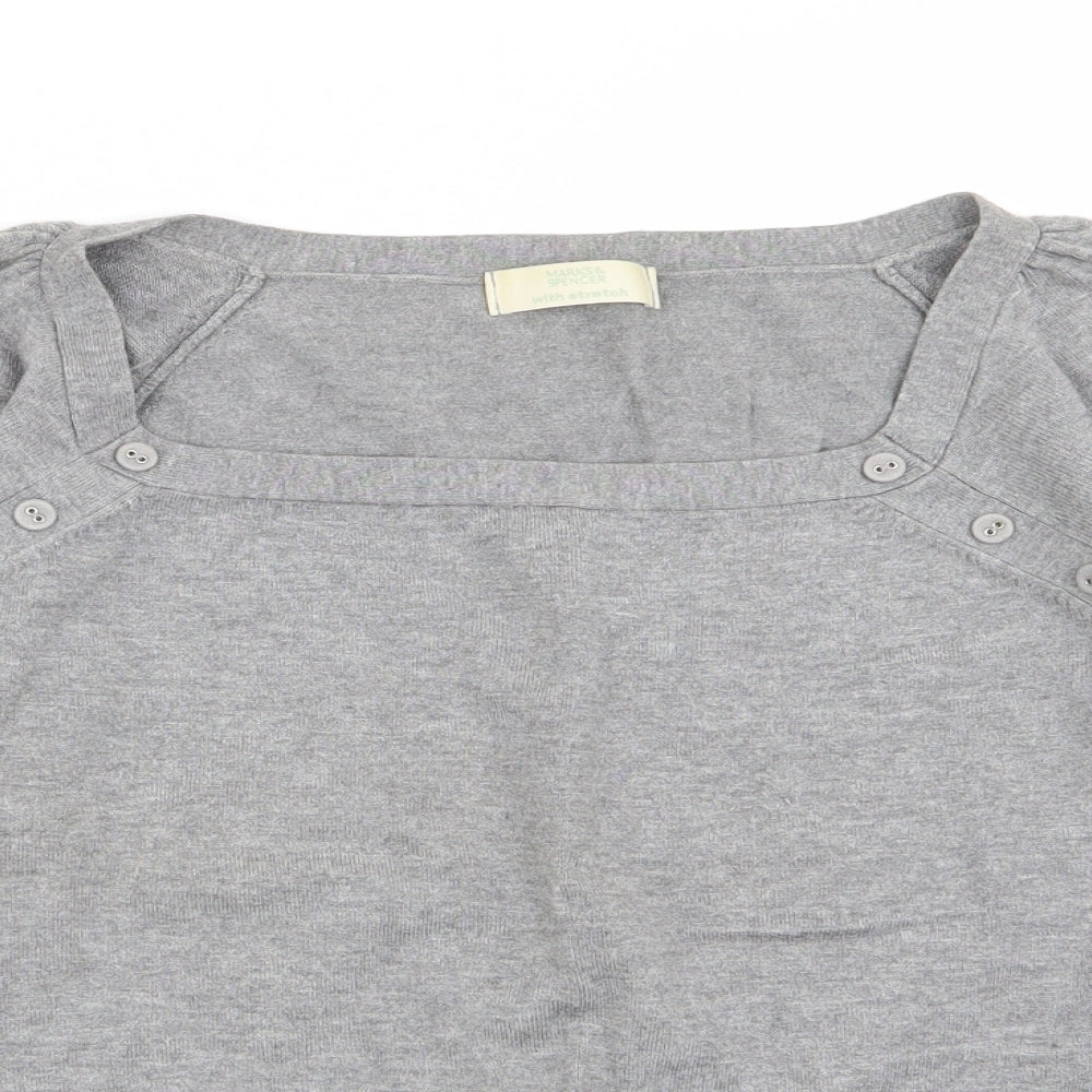 Womens UK Size 12 M&S Grey Pullover Jumper