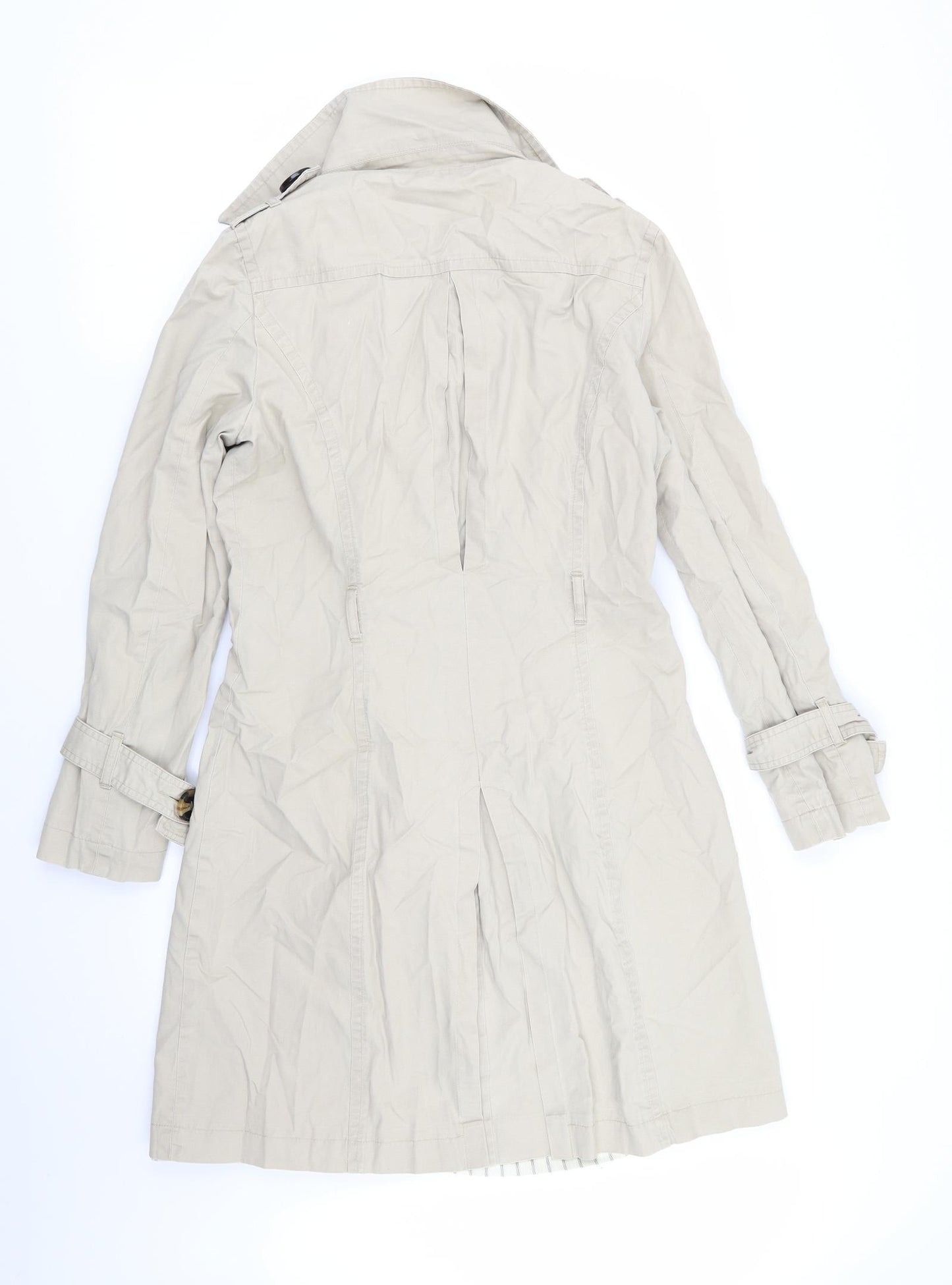 Womens UK Size 10 Papaya Beige Overcoat