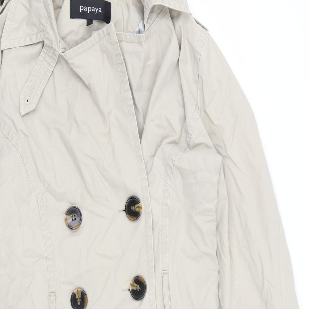 Womens UK Size 10 Papaya Beige Overcoat