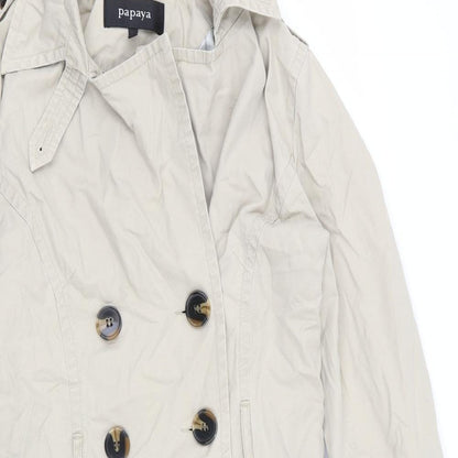 Womens UK Size 10 Papaya Beige Overcoat