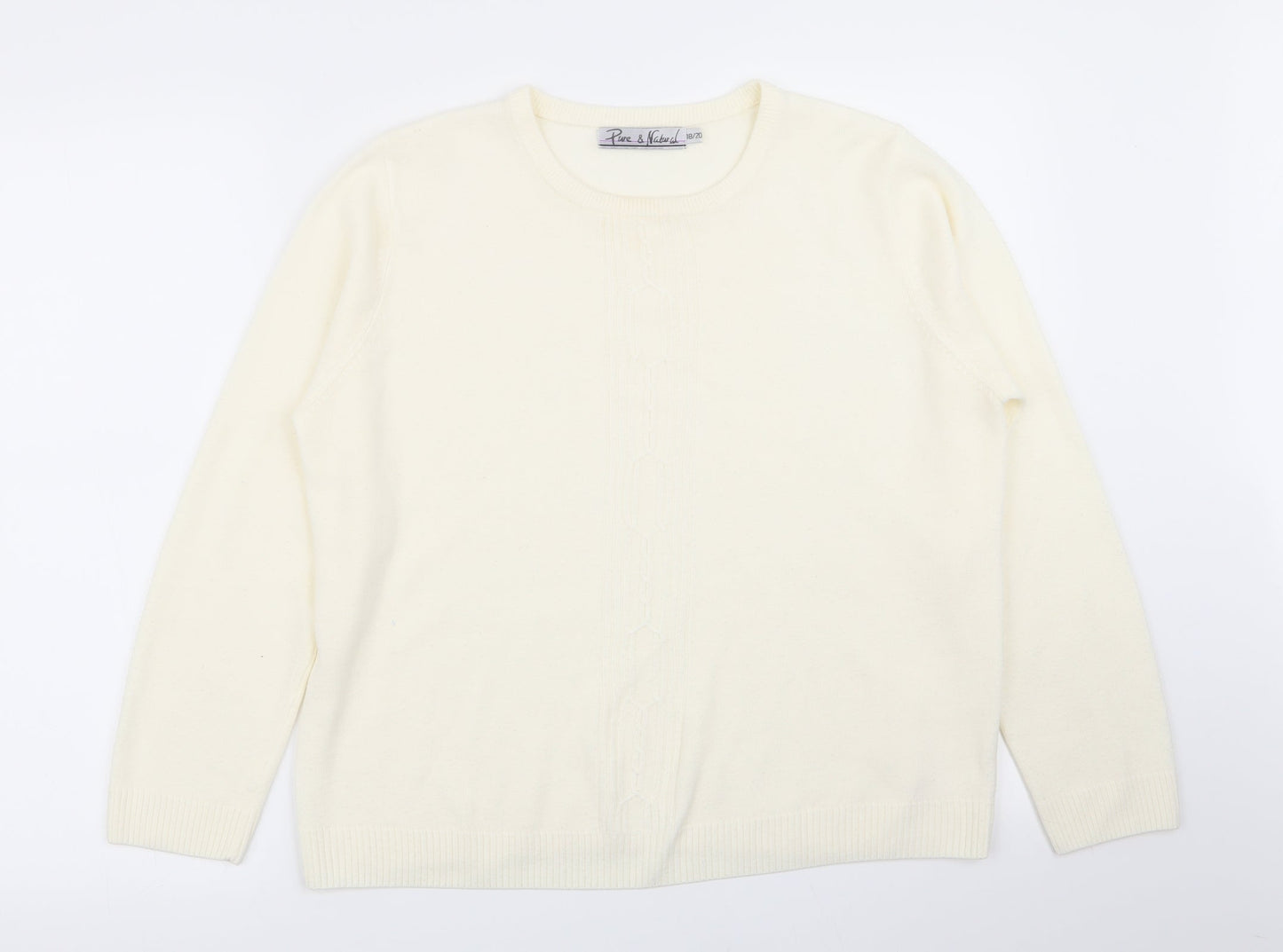 Womens UK Size 18 Pure & Natural Ivory Pullover Jumper