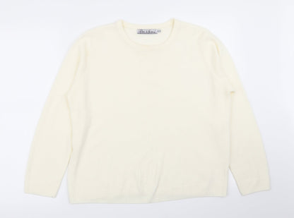 Womens UK Size 18 Pure & Natural Ivory Pullover Jumper