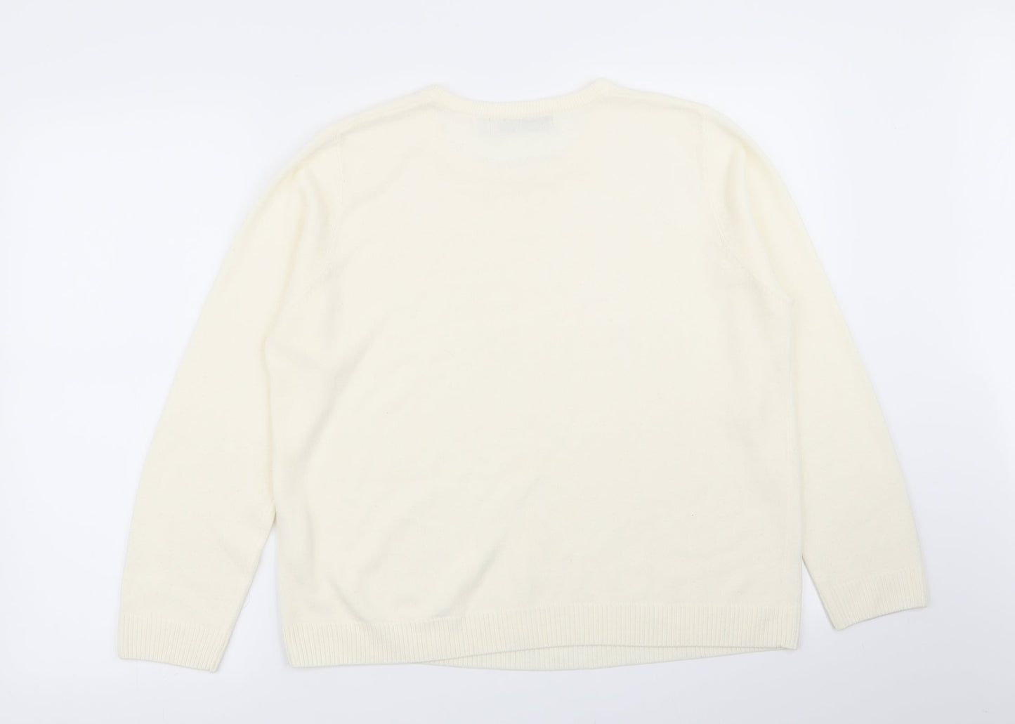 Womens UK Size 18 Pure & Natural Ivory Pullover Jumper