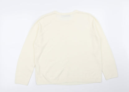 Womens UK Size 18 Pure & Natural Ivory Pullover Jumper