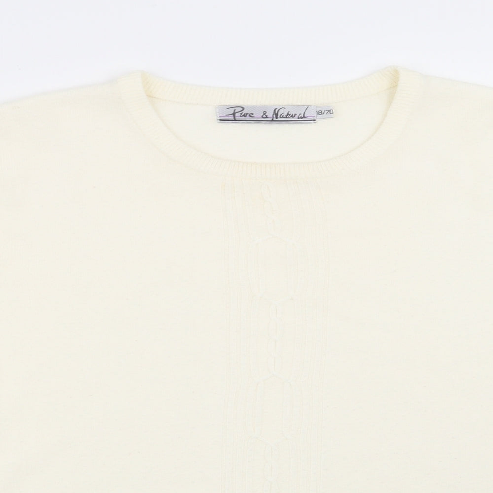 Womens UK Size 18 Pure & Natural Ivory Pullover Jumper