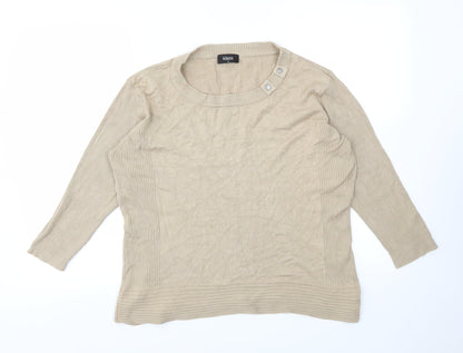 Womens UK Size XL Klass Beige Pullover Jumper
