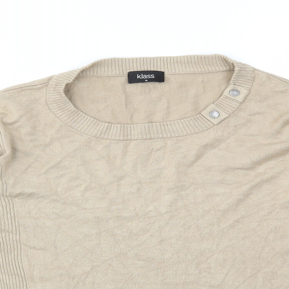 Womens UK Size XL Klass Beige Pullover Jumper