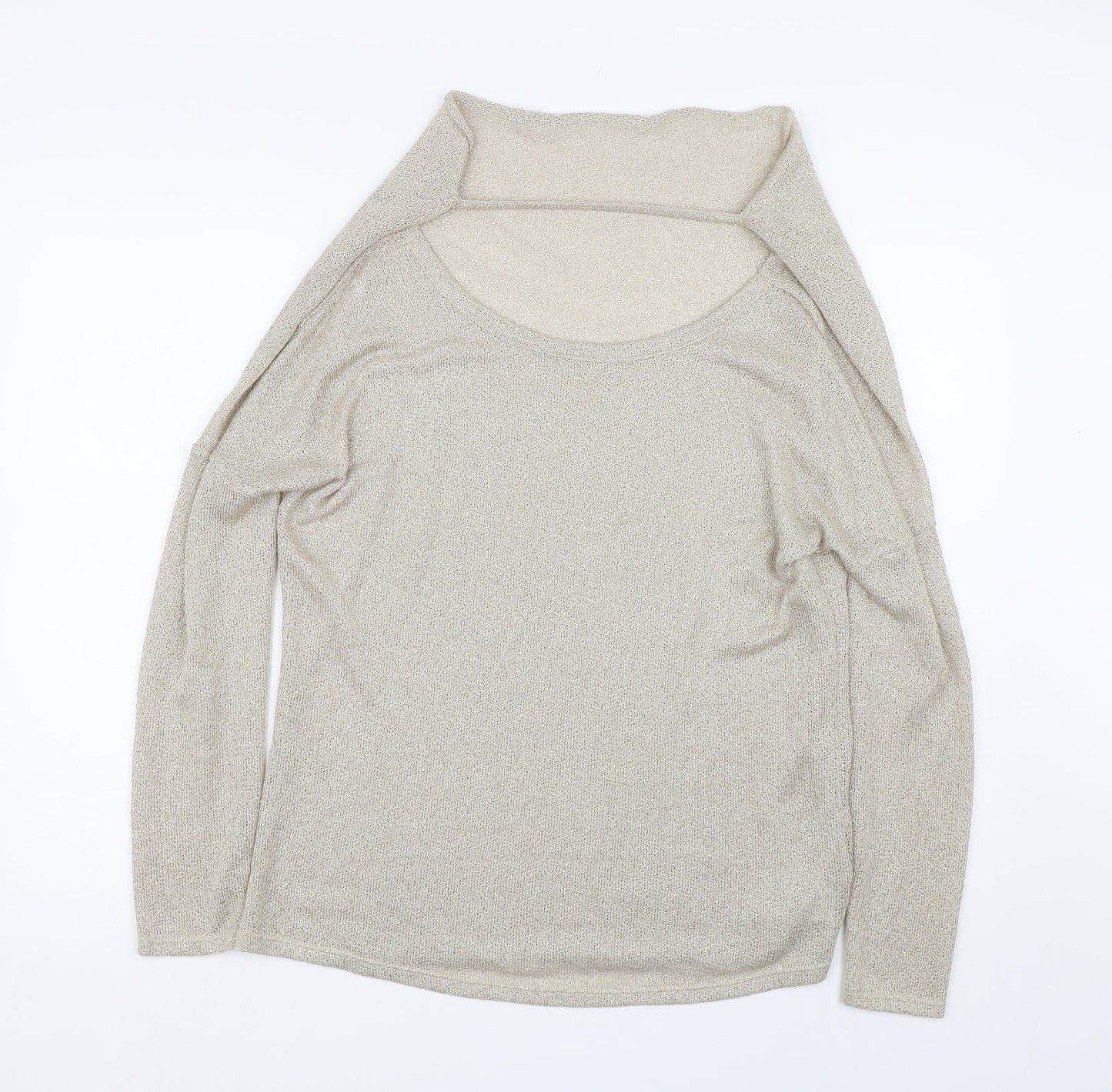 Womens UK Size 12 River Island Gold Pullover Jumper