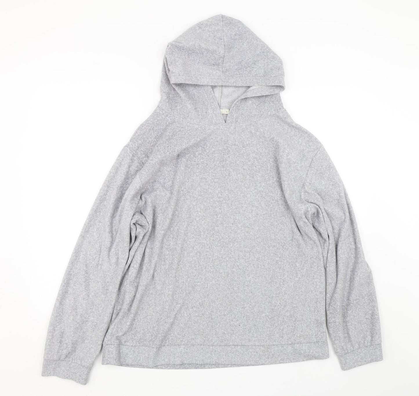 On fire Womens Grey   Henley Hoodie Size 18