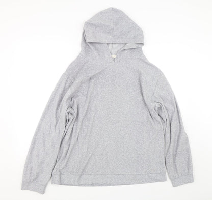 On fire Womens Grey   Henley Hoodie Size 18