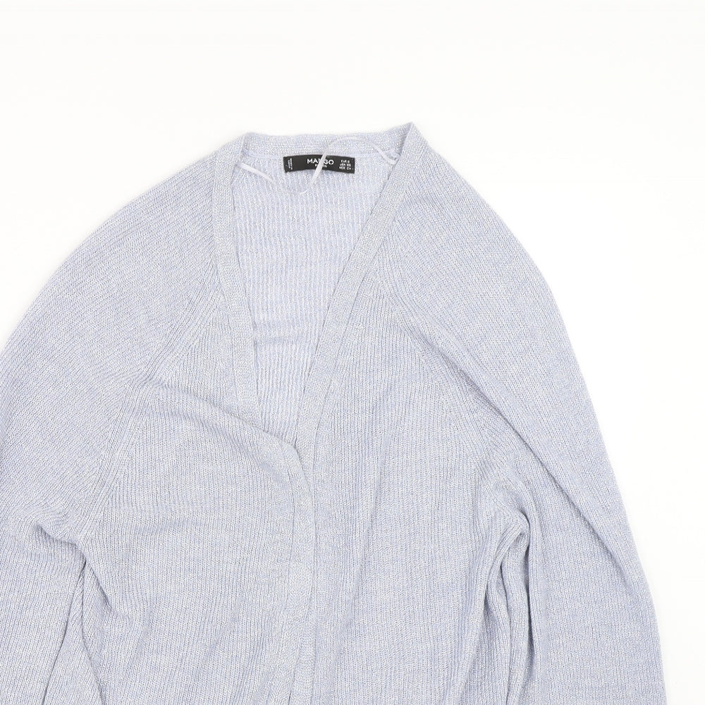 Womens UK Size S Mango Blue Cardigan Jumper