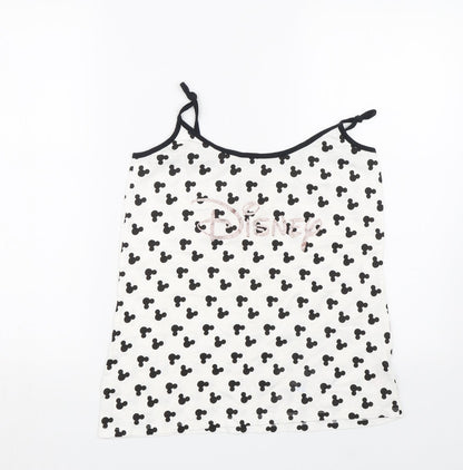 Love To Lounge Womens White Polka Dot  Top Pyjama Top Size M  - Disney