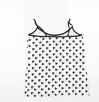 Love To Lounge Womens White Polka Dot  Top Pyjama Top Size M  - Disney
