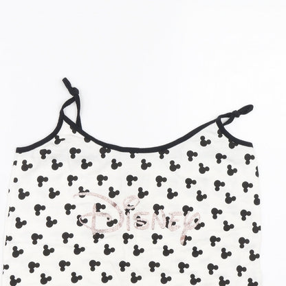 Love To Lounge Womens White Polka Dot  Top Pyjama Top Size M  - Disney