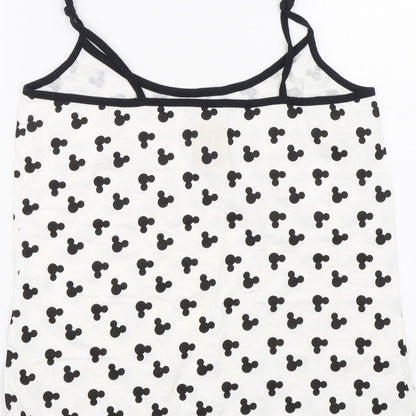Love To Lounge Womens White Polka Dot  Top Pyjama Top Size M  - Disney