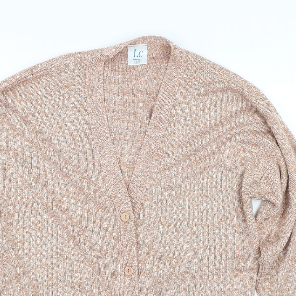 Womens UK Size 14 LC Brown Cardigan Jumper
