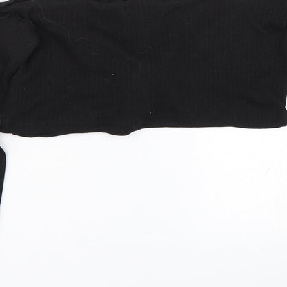 Womens UK Size 6 Missguided Black Cropped T-Shirt
