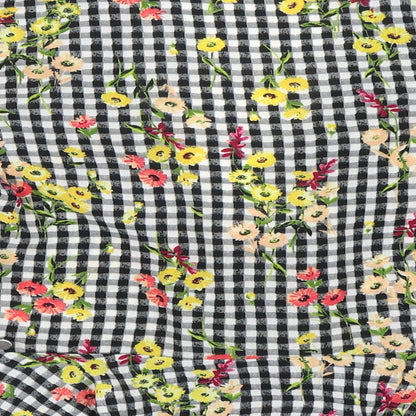 Miss Selfridge Womens Black Check  Kimono T-Shirt Size 8