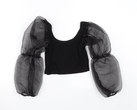 I SAW IT FIRST Womens Black   Cropped T-Shirt Size S