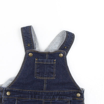 M&S Girls Blue  Denim Pinafore/Dungaree Dress  Size 3-6 Months
