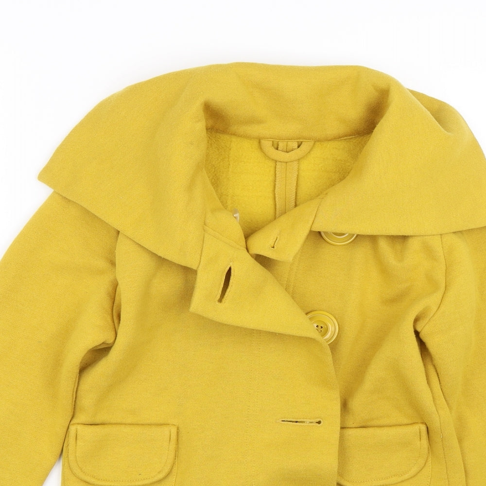 Womens UK Size 10 New Look Yellow Overcoat