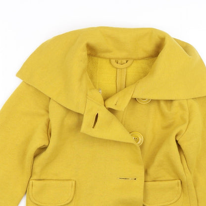 Womens UK Size 10 New Look Yellow Overcoat