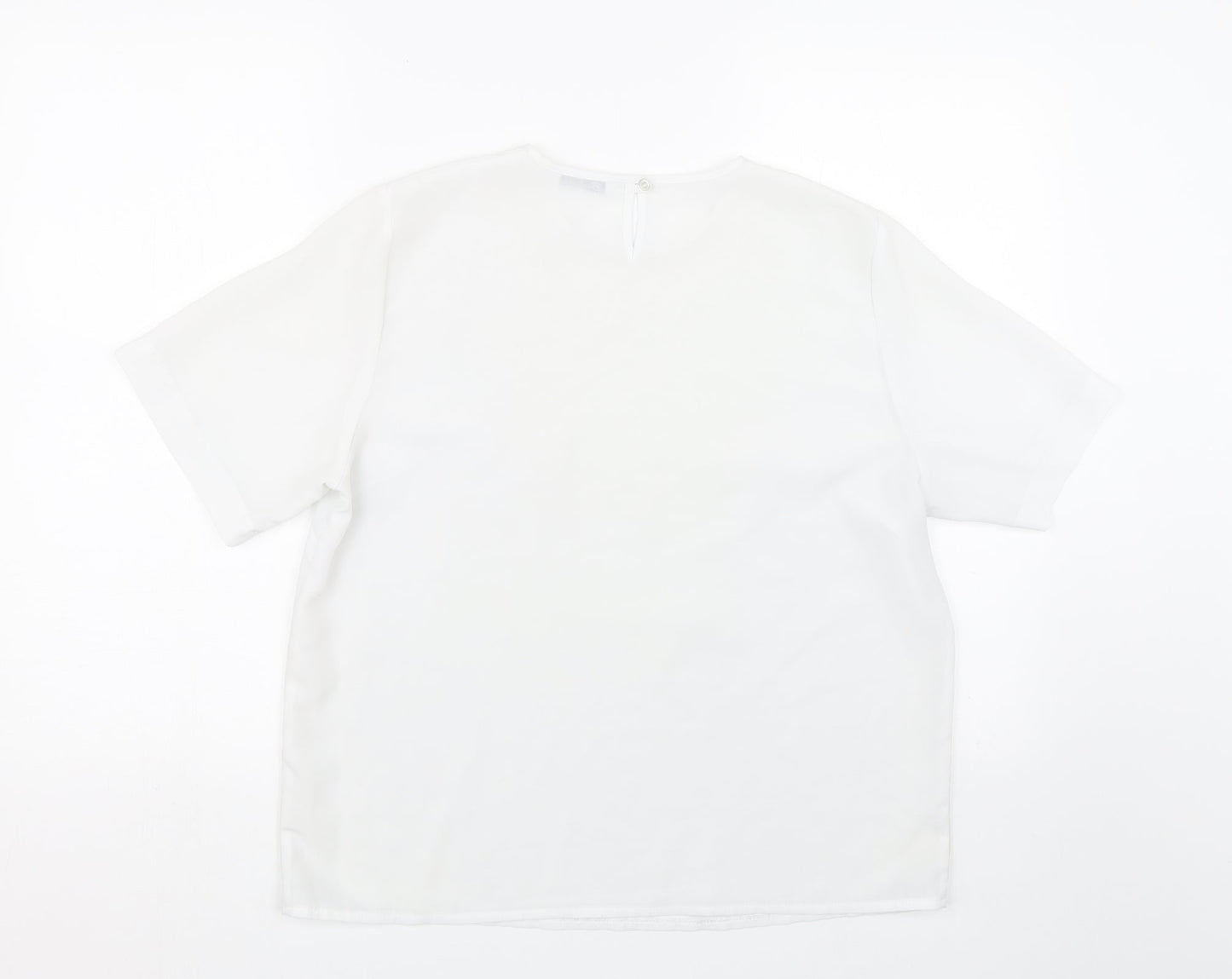 Berkertex Womens White Floral  Basic Blouse Size 16