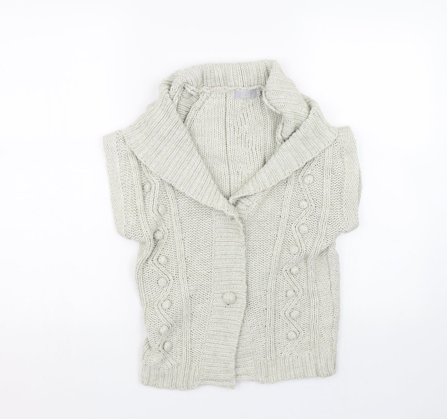 Womens UK Size 10 Topshop Beige Cardigan Jumper