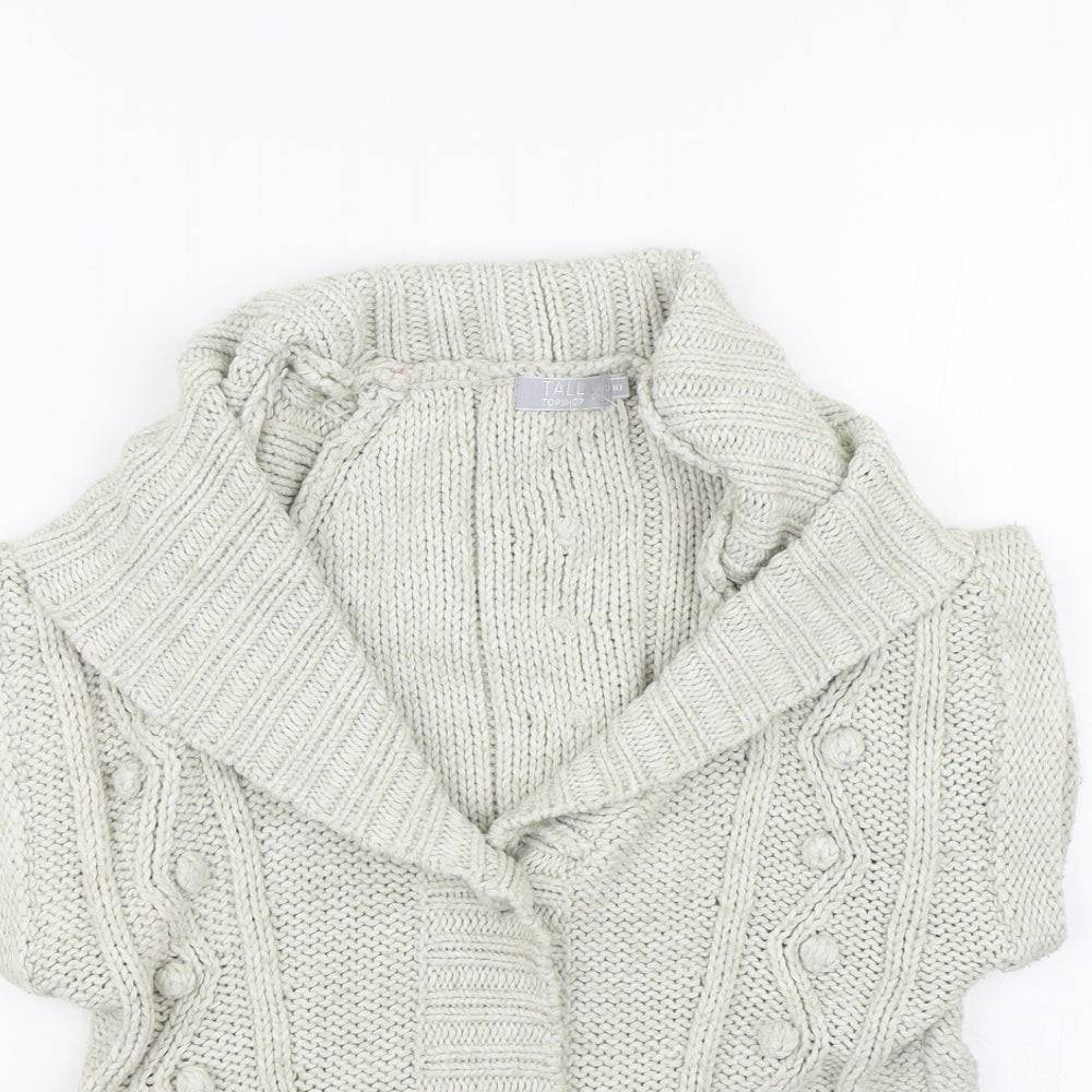 Womens UK Size 10 Topshop Beige Cardigan Jumper