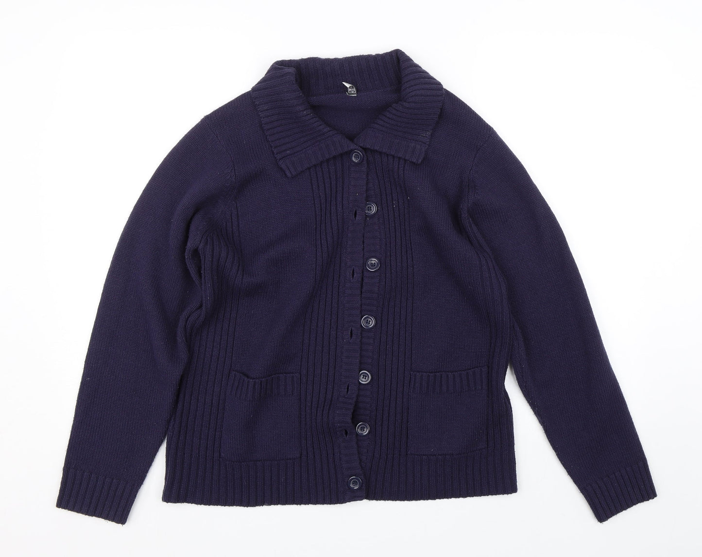 Womens UK Size 16 Preworn Blue Cardigan Jumper