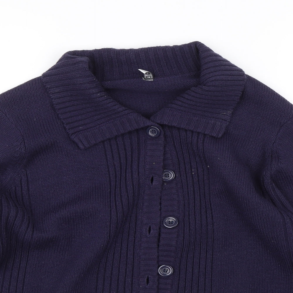 Womens UK Size 16 Preworn Blue Cardigan Jumper