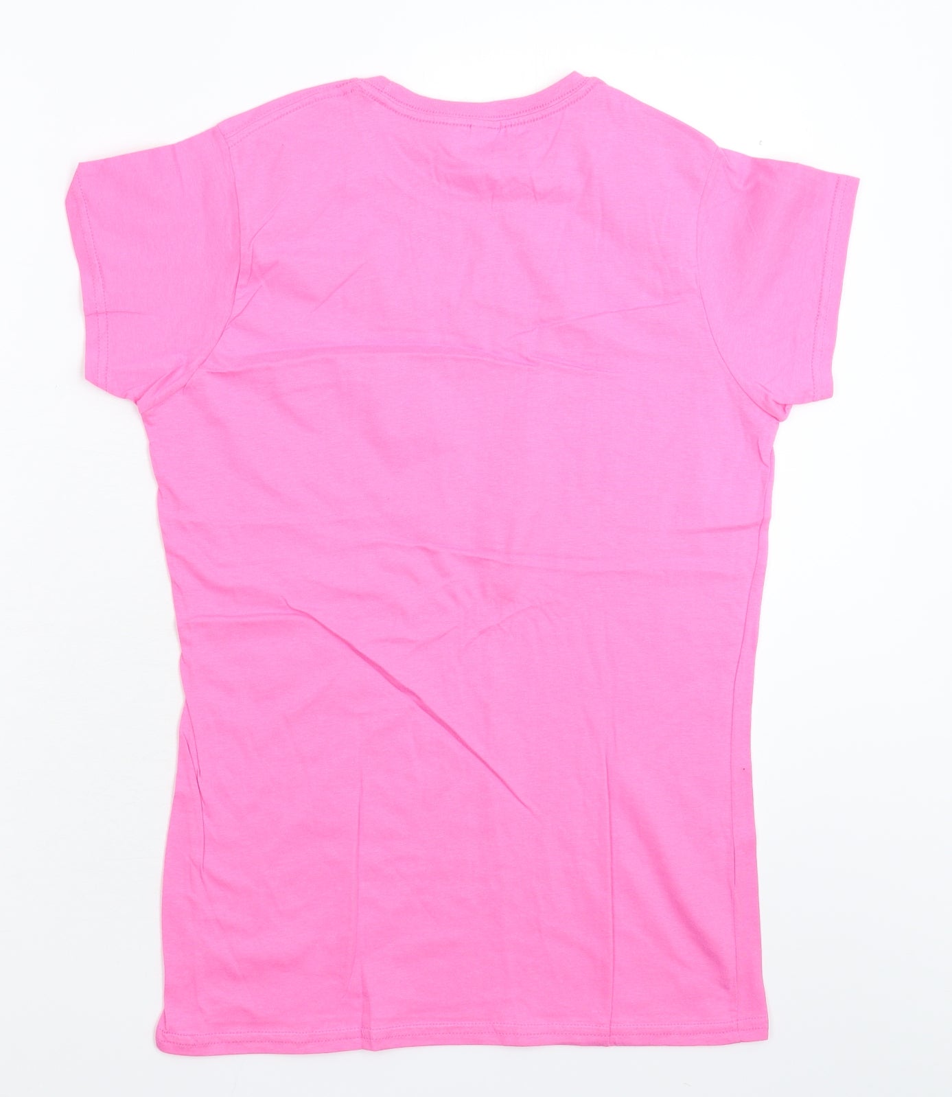 Womens UK Size L Gildan Pink Basic T-Shirt