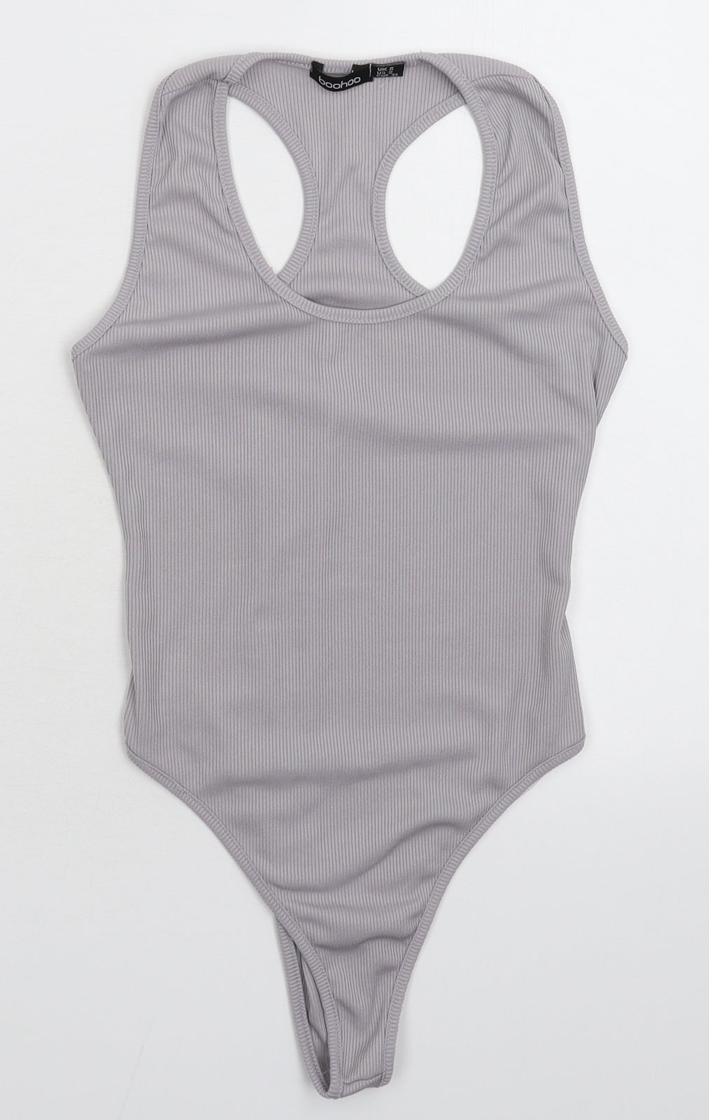 Boohoo Womens Grey   Bodysuit One-Piece Size 6