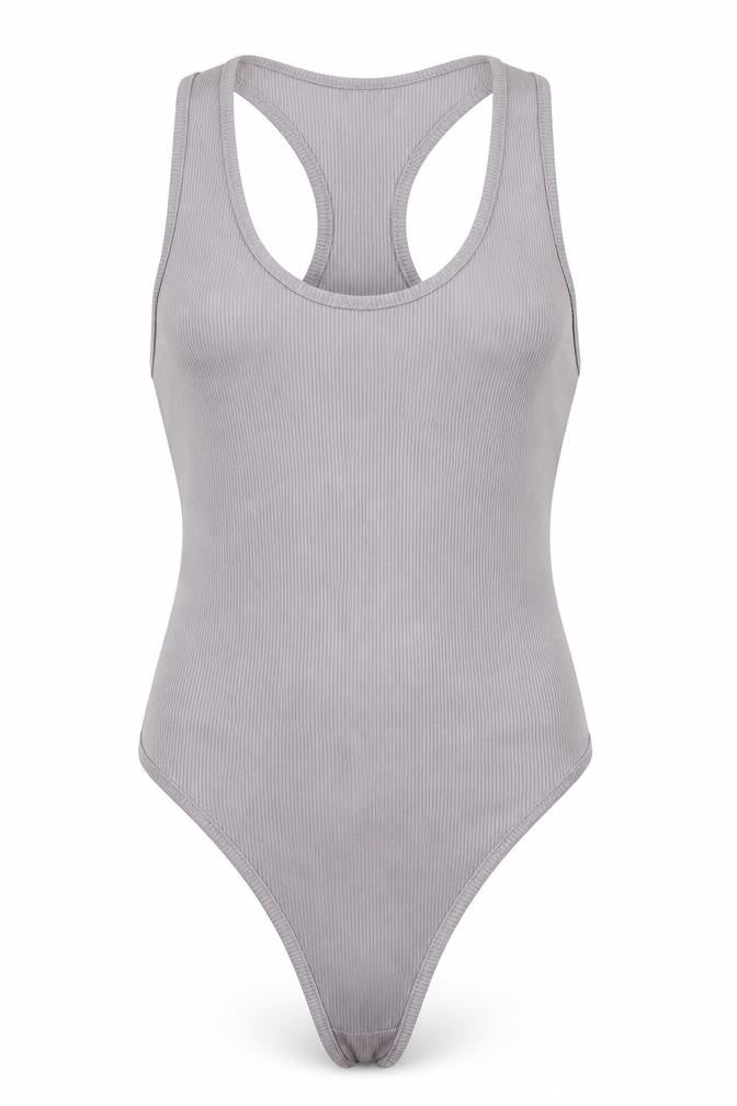 Boohoo Womens Grey   Bodysuit One-Piece Size 6