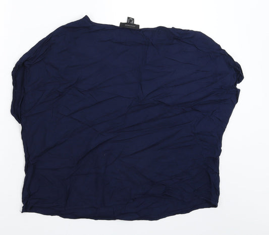 Womens UK Size 12 Atmosphere Blue Basic T-Shirt