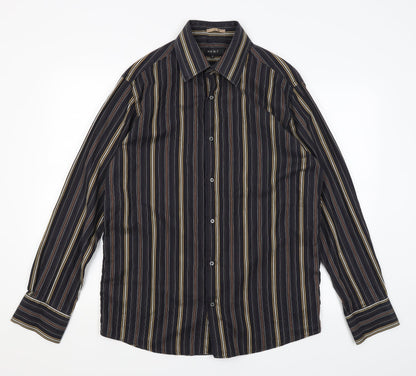 Mens UK Size L NEXT Black  Button-Up Long Sleeve Casual Shirt