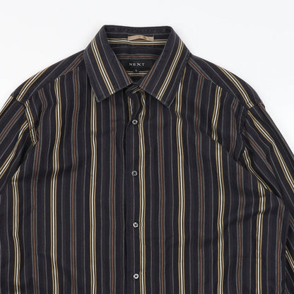 Mens UK Size L NEXT Black  Button-Up Long Sleeve Casual Shirt