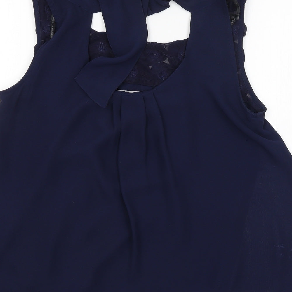 Womens UK Size 10 Dorothy Perkins Blue Basic Blouse