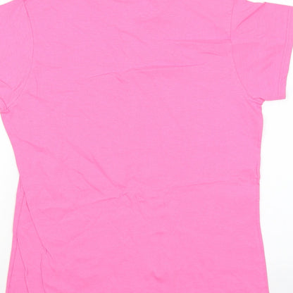 Womens UK Size XL Gildan Pink Basic T-Shirt