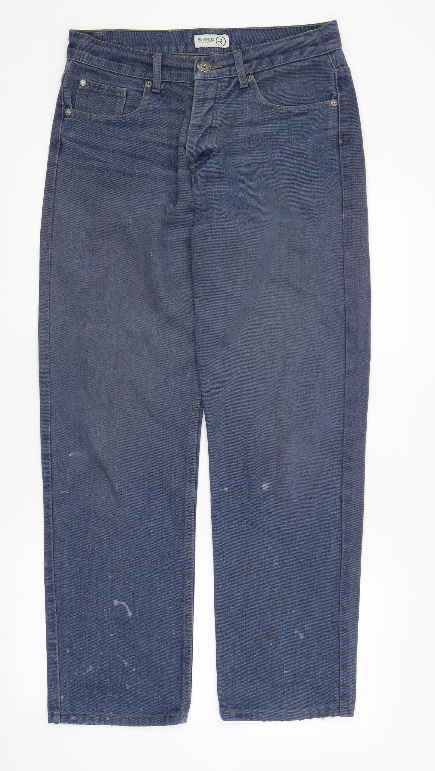 Mens UK Size 32 in Refined Regular Fit Straight Blue Jeans