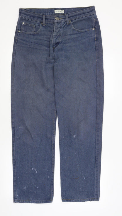 Mens UK Size 32 in Refined Regular Fit Straight Blue Jeans