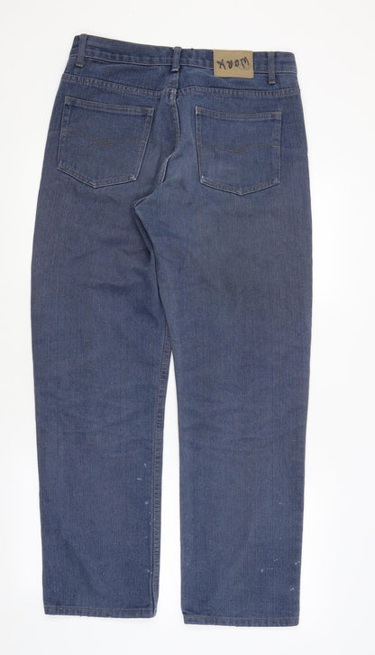 Mens UK Size 32 in Refined Regular Fit Straight Blue Jeans