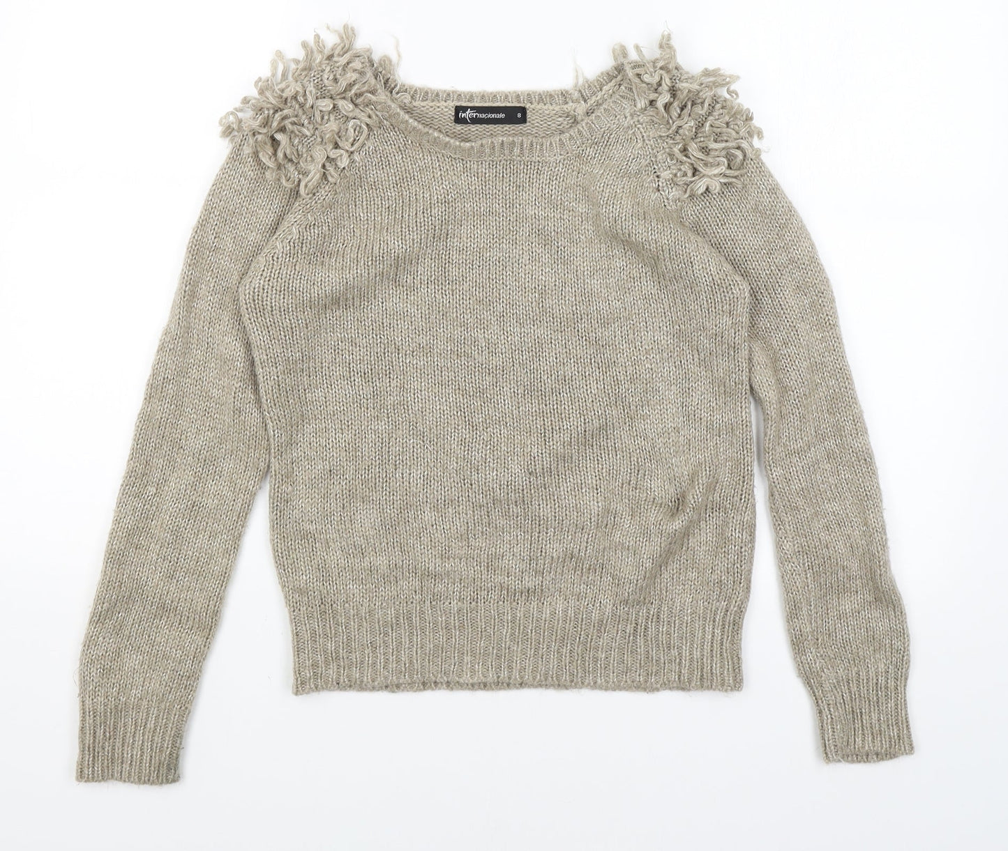 Womens UK Size 8 Internacionale Beige Pullover Jumper