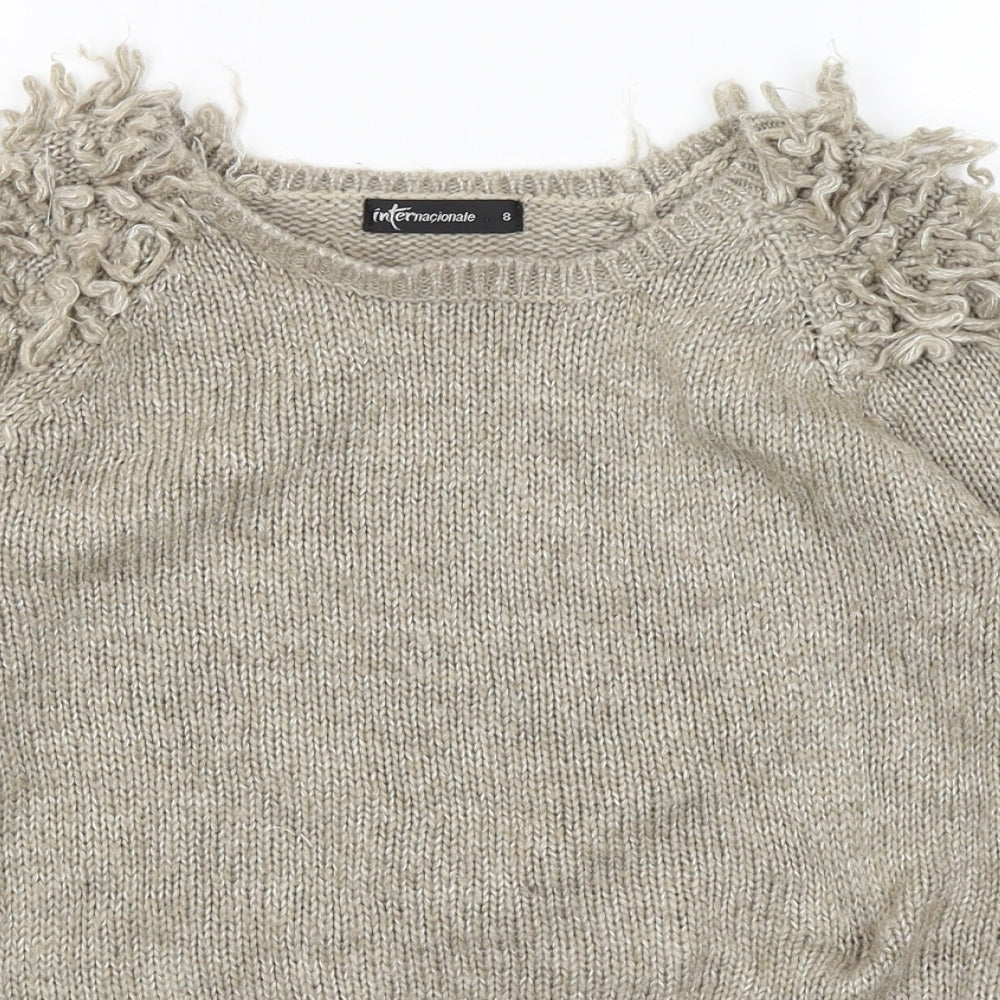Womens UK Size 8 Internacionale Beige Pullover Jumper