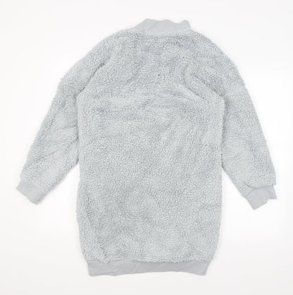 Womens UK Size XS Preworn Grey Wrap Jumper
