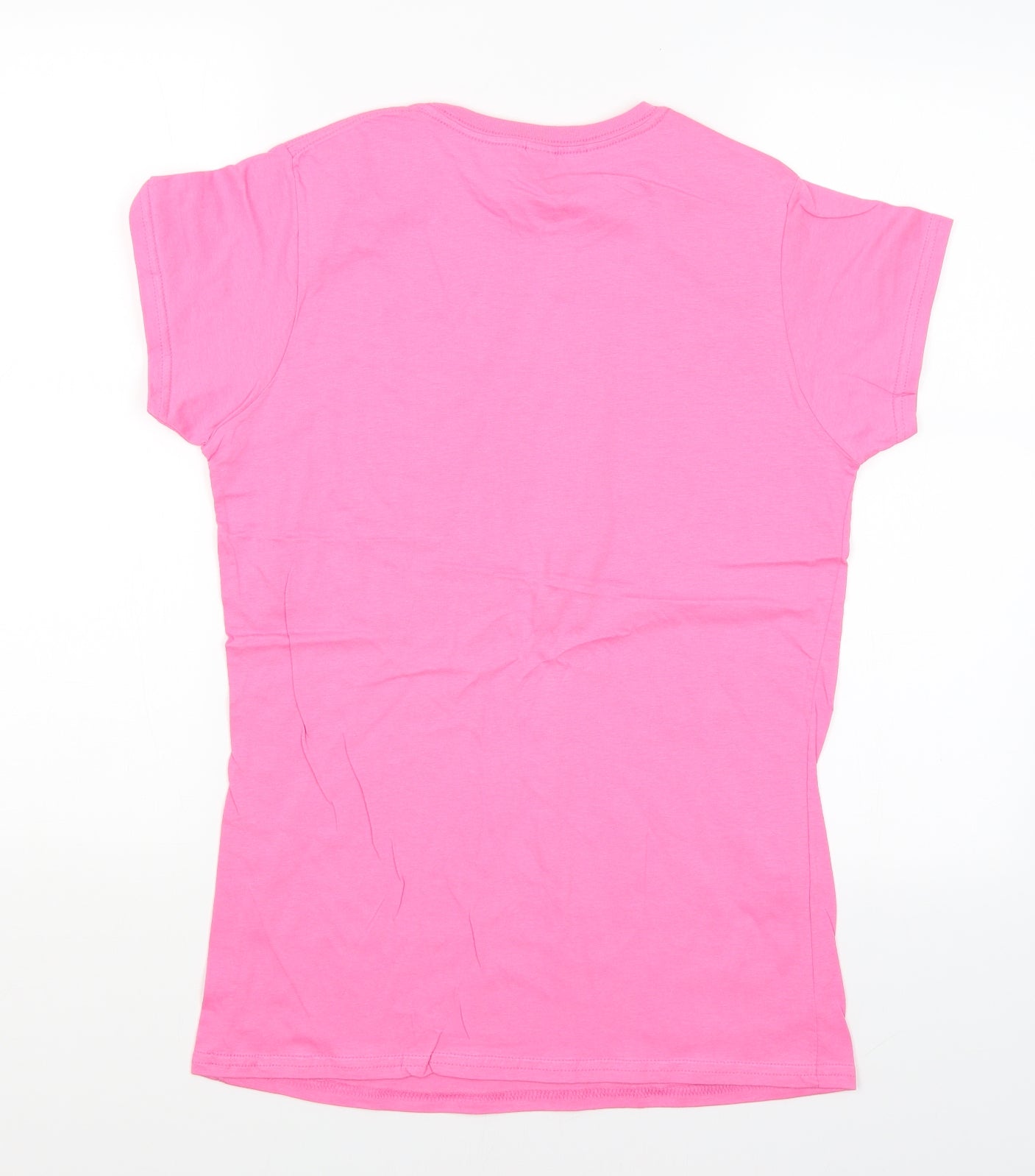 Womens UK Size L Gildan Pink Basic T-Shirt