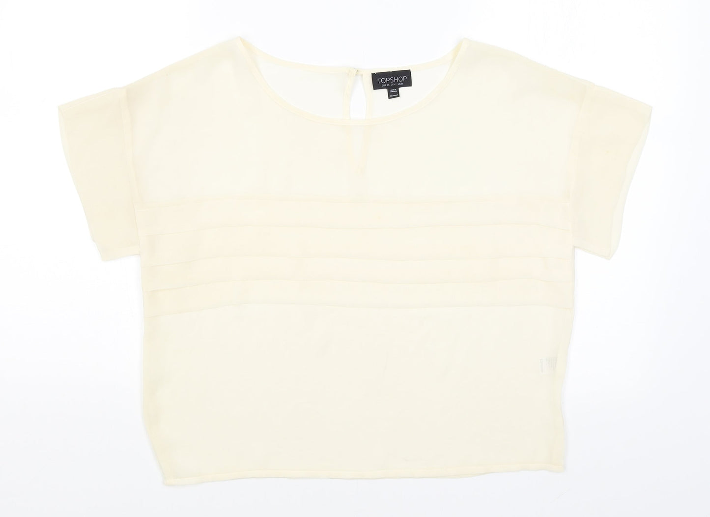 Womens UK Size 8 Topshop Ivory Basic Blouse