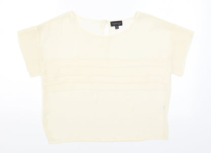 Womens UK Size 8 Topshop Ivory Basic Blouse